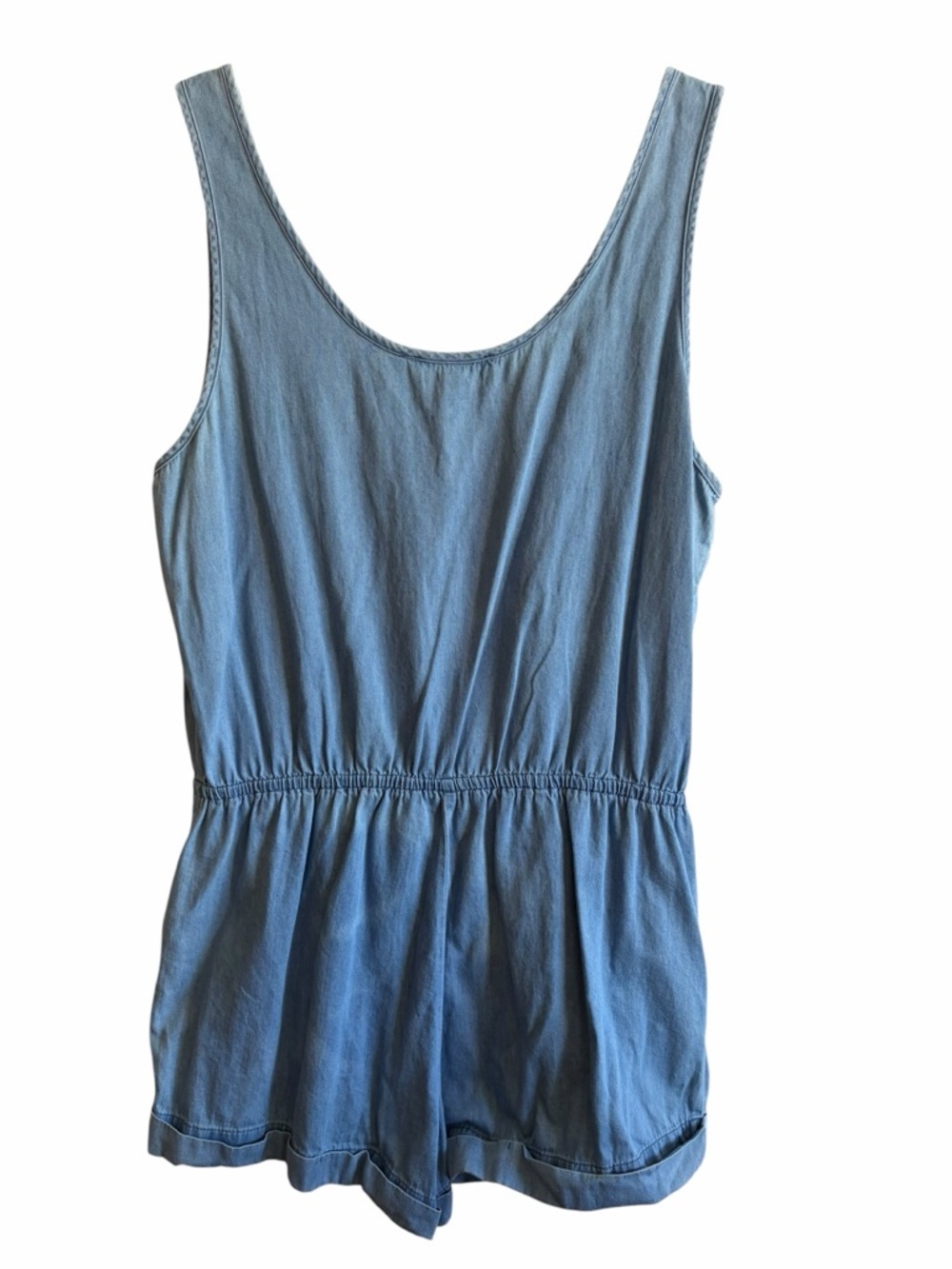 Light Blue Denim Style  100% Cotton Romper - Picture 3 of 8